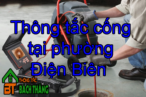 Thông tắc cống tại phường Điện Biên