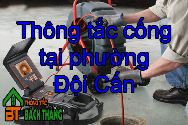 Thông tắc cống tại phường Đội Cấn