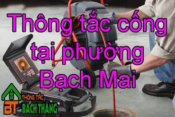 Thông tắc cống tại phường Bạch Mai