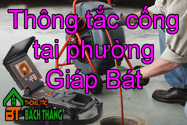 Thông tắc cống tại phường Giáp Bát