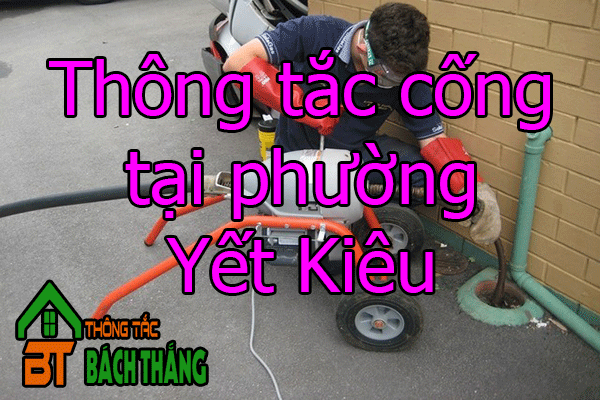 Thông tắc cống tại phường Yết Kiêu