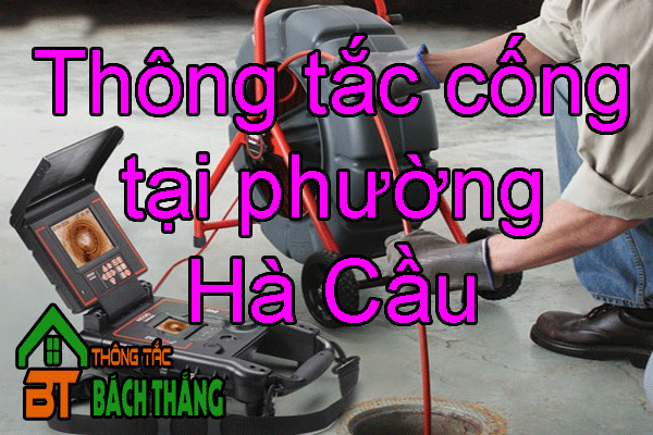 Thông tắc cống tại phường Hà Cầu