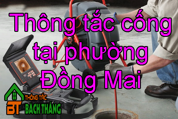 Thông tắc cống tại phường Đồng Mai